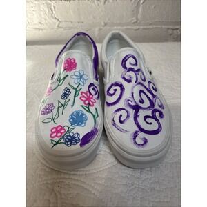 Brand New Vans Off The Wall‎ Women's Hand Painted Gym Shoes Women's 7.5
